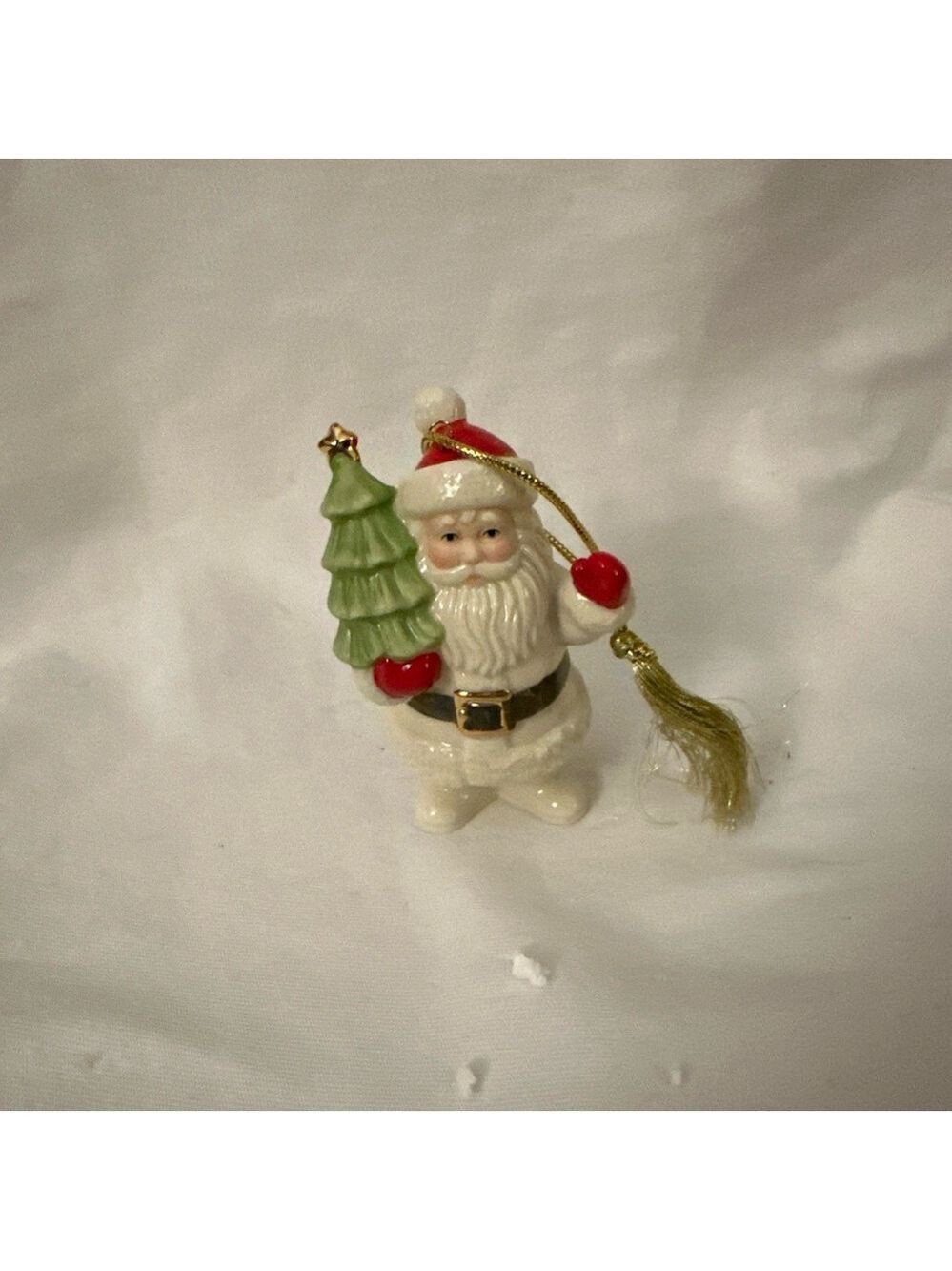 (2) Lenox Santa Ornament 2017 Very Merry 3" Porcelain Christmas Holiday 856361 - Picture 5 of 6